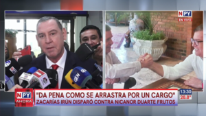 "Da pena como se arrastra por un cargo", Zacarías Irún contra Nicanor Duarte Frutos