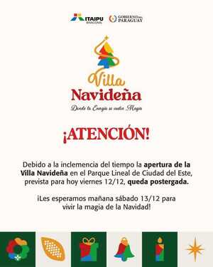 Por lluvia, la inauguración de la “Villa Navideña 2025” se traslada al sábado 13 - ADN Digital