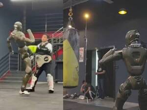 No quería saber nada: A lo Adebayor, un robot pateó al jefe