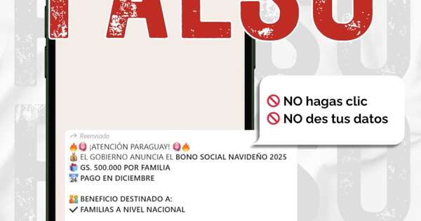 Diario HOY | Advierten de falso Bono social navideño en nombre del Gobierno