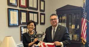 La Nación / Gustavo Leite, en reunión con congresista republicana