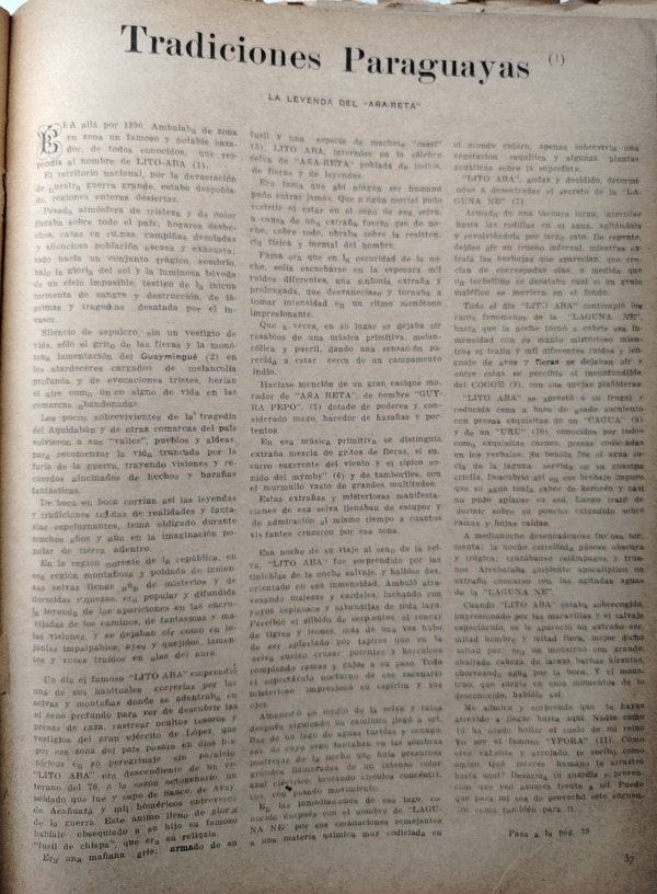 Pojhá Ype o la Artemisa guarani - El Trueno
