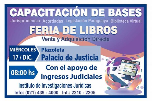 Inició feria de libros y capacitación de bases de datos jurídicos
