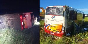 CAAGUAZÚ: DOS FALLECIDOS EN VUELCO DE ÓMNIBUS EN EL QUE VIAJABAN SECUNDARIOS DE LUQUE