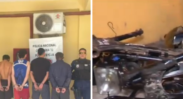 Detienen en Capiatá a cuatro presuntos motoasaltantes - SNT