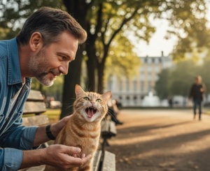 Estudio revela que los gatos maúllan más cuando interactúan con hombres