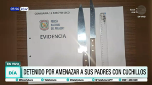 Detenido por amenazar a sus padres con cuchillos
