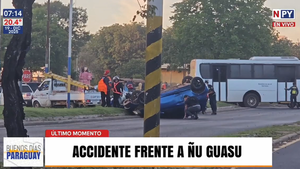 Choque y vuelco tras imprudencia de conductor que no respetó “PARE” de Caminera