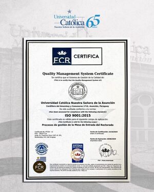 UC recibe oficialmente certificado internacional ISO 9001:2015 - Portal Digital Cáritas Universidad Católica