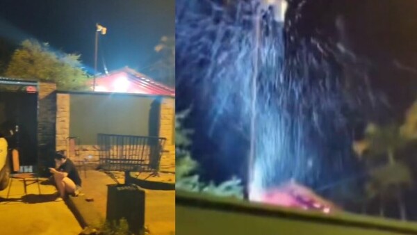 Les derramó agua por sentarse en la vereda