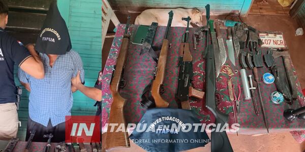 UN DETENIDO Y UN ARSENAL INCAUTADO: SERÍA MIEMBRO DE UNA BANDA CRIMINAL