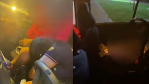 Pareja en aparente estado de ebriedad y su bebé dormían en un auto mal estacionado en Luque