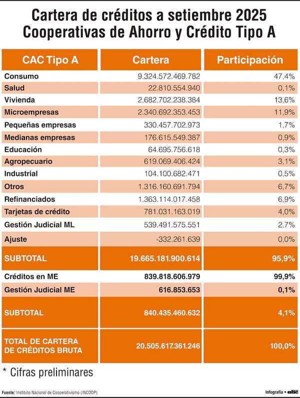 Consumo y vivienda explican más del 60% de la cartera de créditos Tipo A - Economía - ABC Color