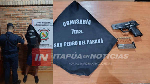 APREHENSIÓN DE PERSONA E INCAUTACIÓN DE UN ARMA DE FUEGO EN SAN PEDRO DEL PARANÁ