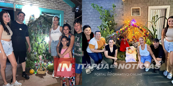 LA DRA. LIZ SANABRIA DE GNEITING Y EL INTENDENTE GERMAN GNEITING RECORREN LOS PESEBRES DE CARMEN DEL PNÁ.