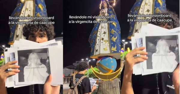 La Nación / Furor en TikTok: actor llevó su vision board a la Virgen de Caacupé