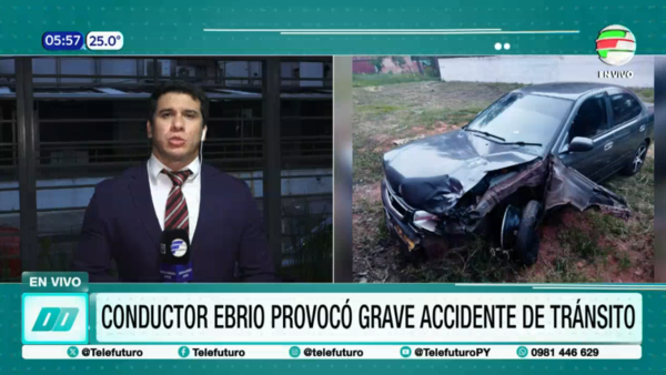 Conductor ebrio provocó grave accidente en Luque