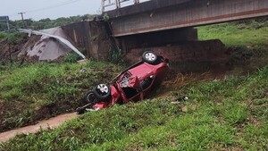 Caída de camioneta de un puente deja dos muertos y cuatro heridos en Curuguaty