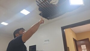 Cielo raso de yeso se vino abajo en el Hospital de Yhú