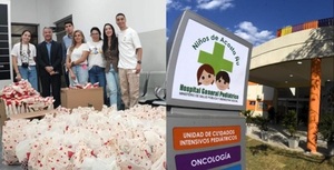 Almirón llevó regalos a niños del Acosta Ñu
