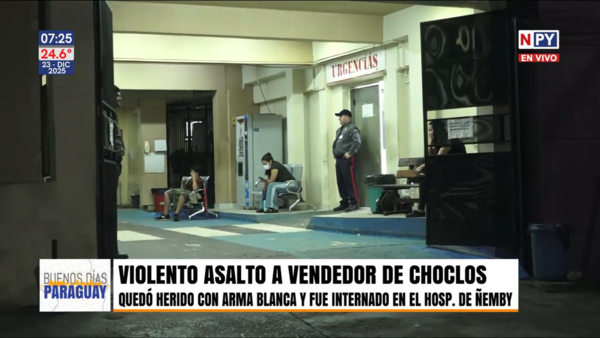 Vendedor de choclo es apuñalado al resistirse a un asalto en Ñemby