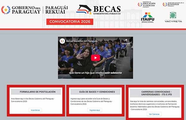 Recomiendan leer íntegramente la Guía de Bases y Condiciones antes de postular a las Becas Gobierno del Paraguay | DIARIO PRIMERA PLANA
