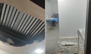 Desplome de cielo raso afectó laboratorio del Hospital Distrital de Yhú tras intensas lluvias - OviedoPress