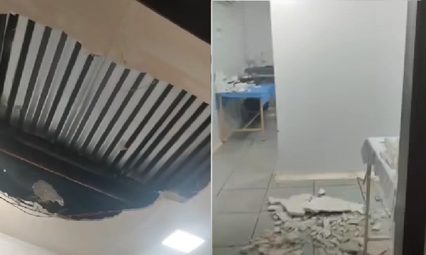 Desplome de cielo raso afectó laboratorio del Hospital Distrital de Yhú tras intensas lluvias - OviedoPress
