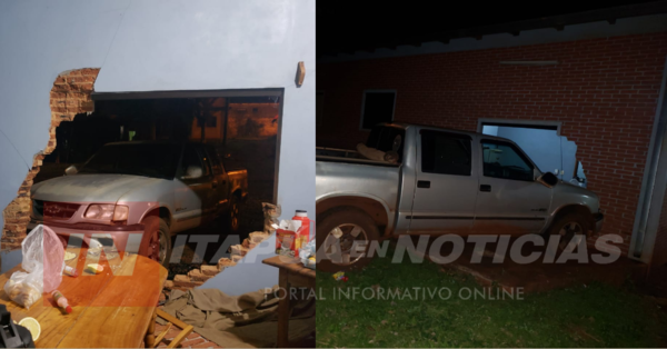 CAMIONETA IMPACTÓ CONTRA COMISARÍA DE ITAPÚA POTY