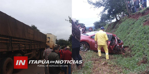 TRP: FUERTE CHOQUE ENVÍA A LA CUNETA A UN AUTOMÓVIL.