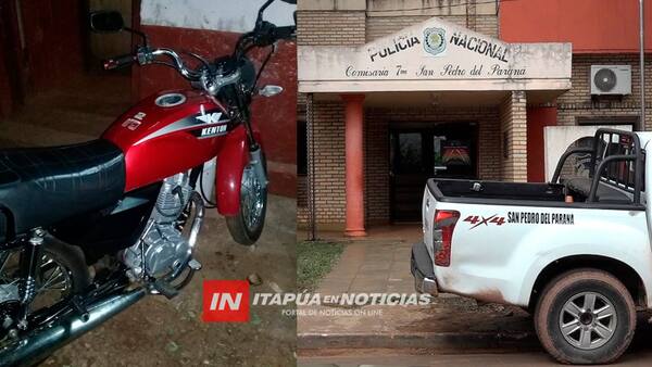 HALLAN DESARMADA UNA MOTOCICLETA HURTADA  Y ATRAPAN A TRES HOMBRES.