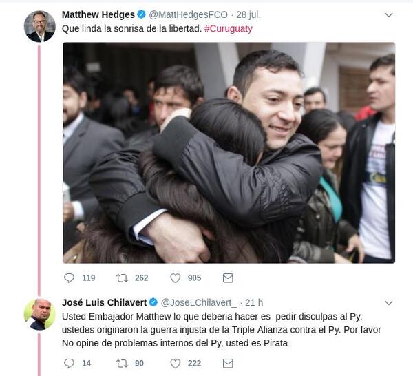 CHILAVERT LLAMÓ “PIRATA” AL EMBAJADOR INGLÉS