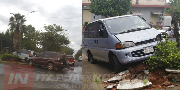 TRAS CHOQUE DE CAMIONETAS UNA DE ELLAS TERMINA EN EL PASEO CENTRAL DE LA AVDA. JAPÓN