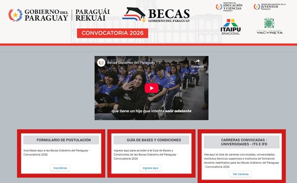 Itaipú recuerda a jóvenes revisar la Guía de Bases antes de postular a las becas - ADN Digital
