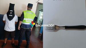 Atacó a su pareja con un tenedor y terminó aprehendido en Hohenau