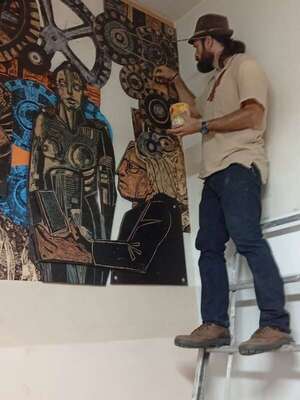 Intercambio latinoamericano: Joel Riveros y la técnica del xilomural en Buenos Aires - Artes Plásticas - ABC Color