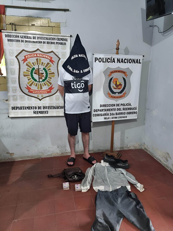 Detienen a sospechoso de hurto en hospedaje de Pilar