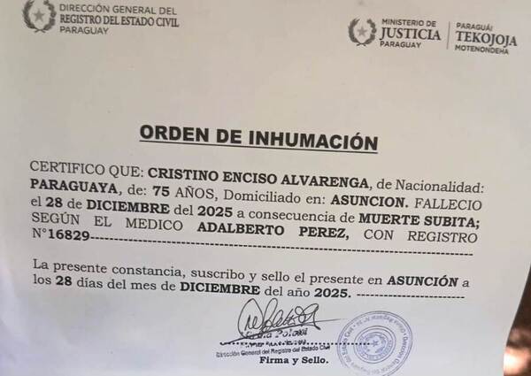 ¿Piden coima para entierro en cementerio de Luque? •