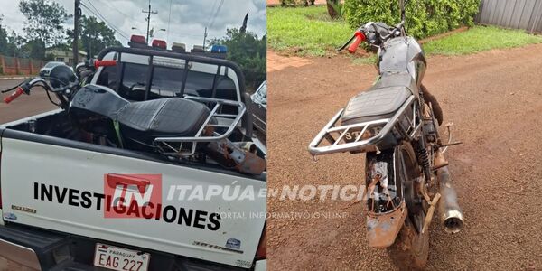 INCAUTAN MOTOCICLETA PRESUNTAMENTE UTILIZADA EN ROBO DE OBLIGADO