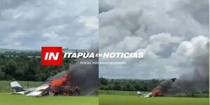 AVIONETA QUEDA COMPLETAMENTE INCINERADA EN UNA ESTANCIA DE SANTA RITA