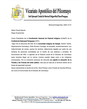 Obispo denuncia “amenaza de etnocidio” y pide presencia fiscal - Portal Digital Cáritas Universidad Católica