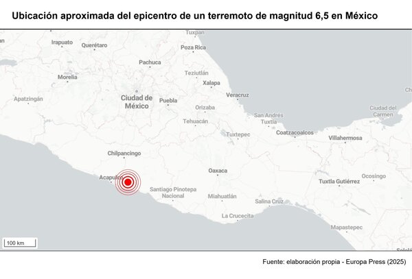 Registrado un terremoto de magnitud 6,5 en el sur de México