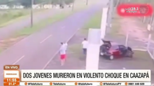 Dos jóvenes murieron en violento choque en Caazapá