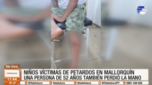 Niños víctimas de petardos en Mallorquín