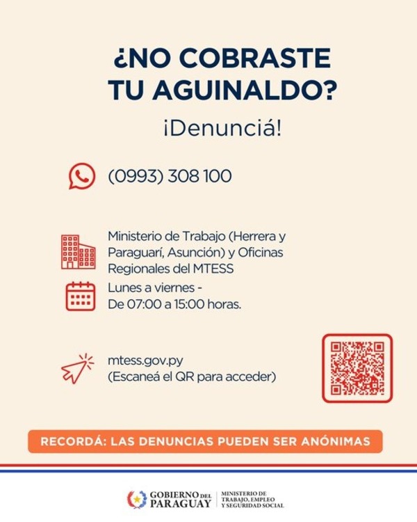 Desde hoy, trabajadores pueden denunciar la falta de pago de aguinaldo - ADN Digital