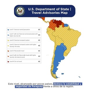 Paraguay es considerado por Estados Unidos «país seguro para turistas e inversionistas»