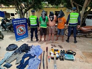 Aprehenden a tres hombres por hurto domiciliario y recuperan varios objetos denunciados en Horqueta - Concepción al Día