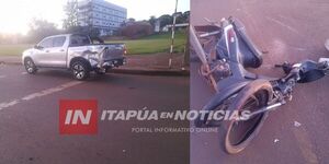 ACCIDENTE DE TRÁNSITO DEJA UN MOTOCICLISTA LESIONADO EN ENCARNACIÓN