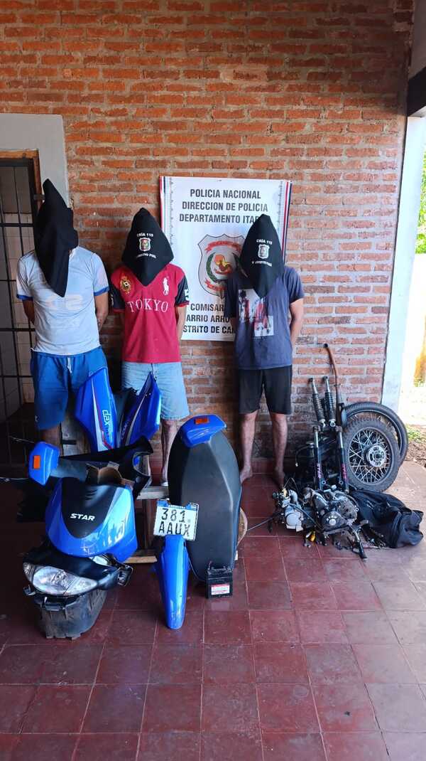Desarticulan red de robo y venta de partes de motocicletas en Cambyretá