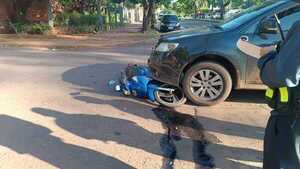 Accidente de tránsito deja una mujer lesionada en el microcentro de Encarnación